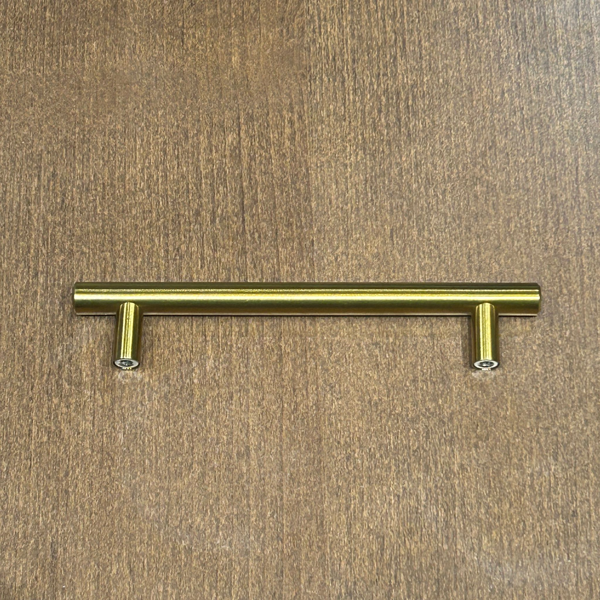 Knob Gold Finish Cabinet T Bar Handle (128mm) x2pcs