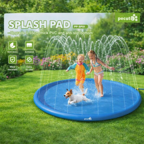 Bundle Splash Pad + 6 Water Balloons Child & Pets Outdoor Heat Wave Splash Mat Pool Toys