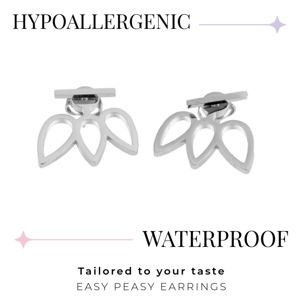 Hollow Lotus Floral Stud – Butterfly Back (316L Stainless Steel)