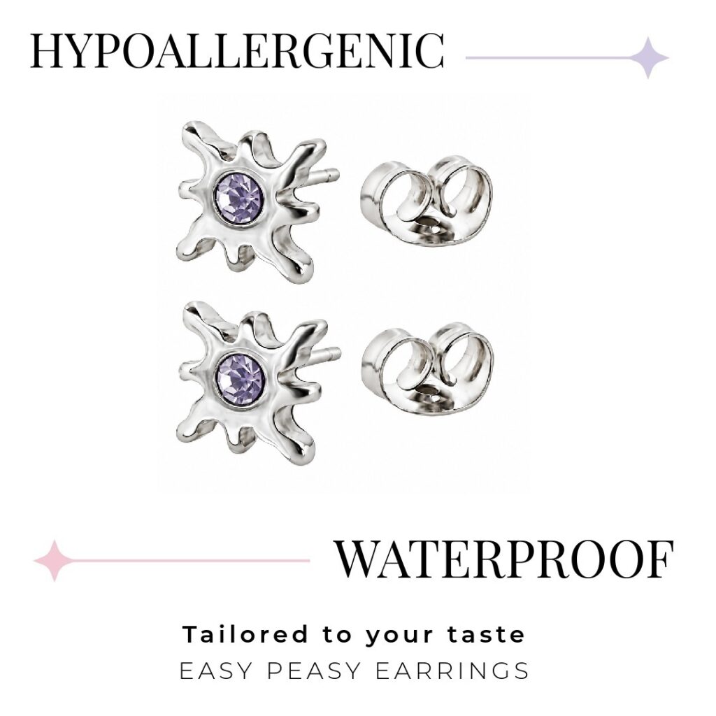 Striking Celestial Rhinestone Stud – Butterfly Back (316L Stainless Steel)