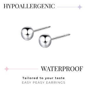 Basic Style Unnisex Jewellery Round Solid Ear Stud - Butterfly Back (316L Stainless Steel)