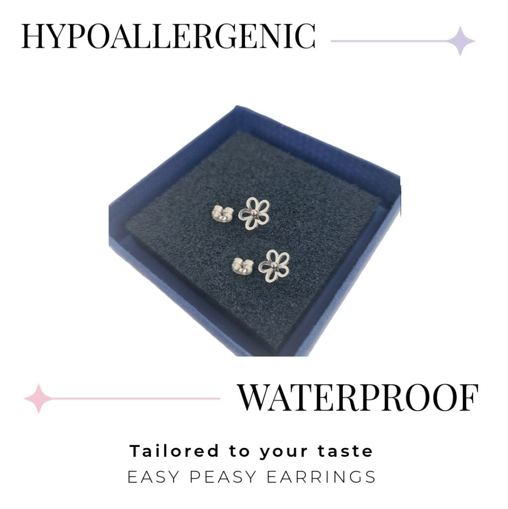Hollow Five Petal Flower Style Stud - Butterfly Back (316L Stainless Steel)