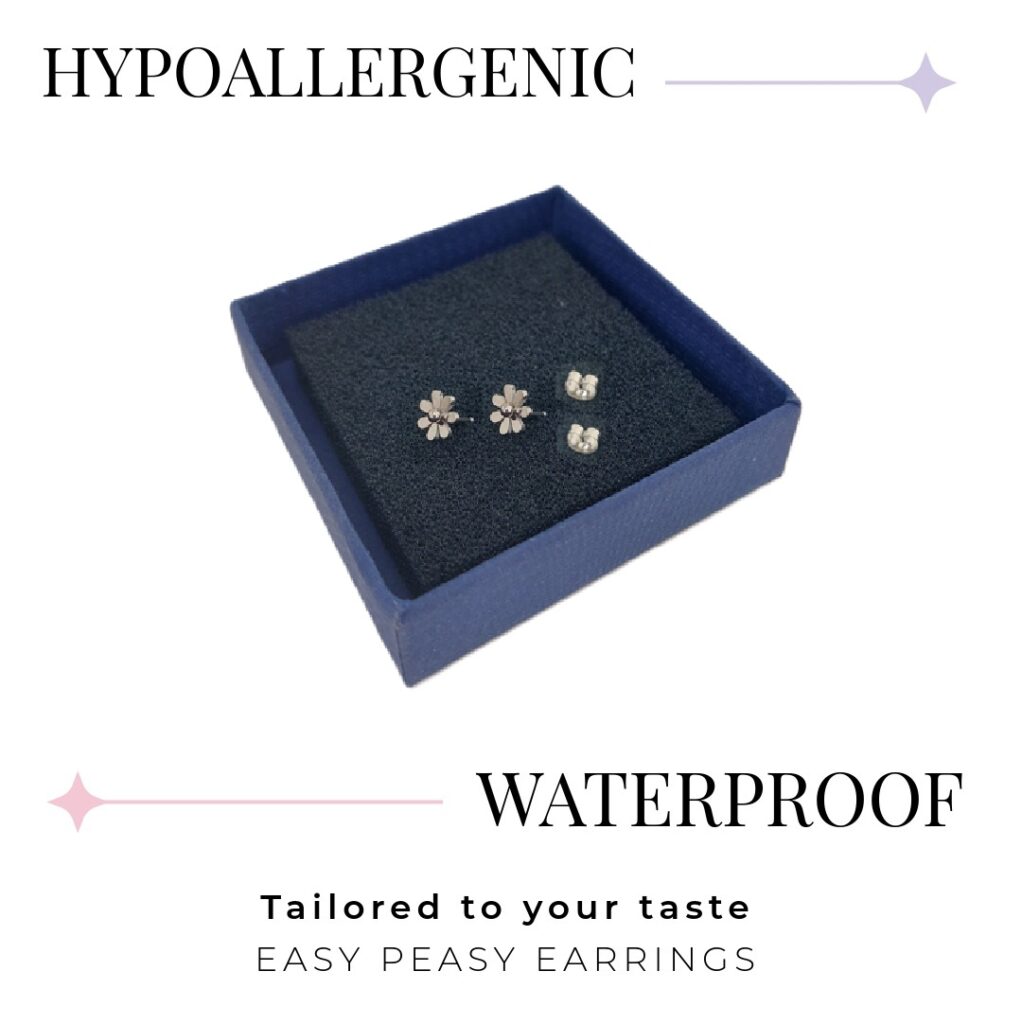 Small Daisy Style Stud - Butterfly Back (316L Stainless Steel)