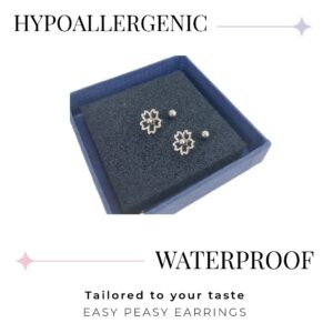 Hollow Five Petal Flower Stud Bead Style - Screw Ball Back (316L Stainless Steel)